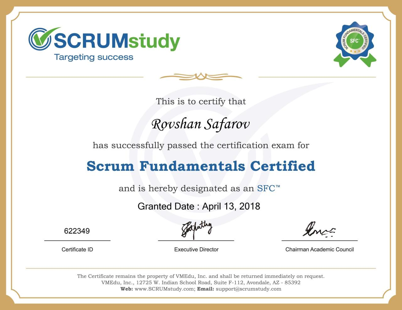 scrum cert